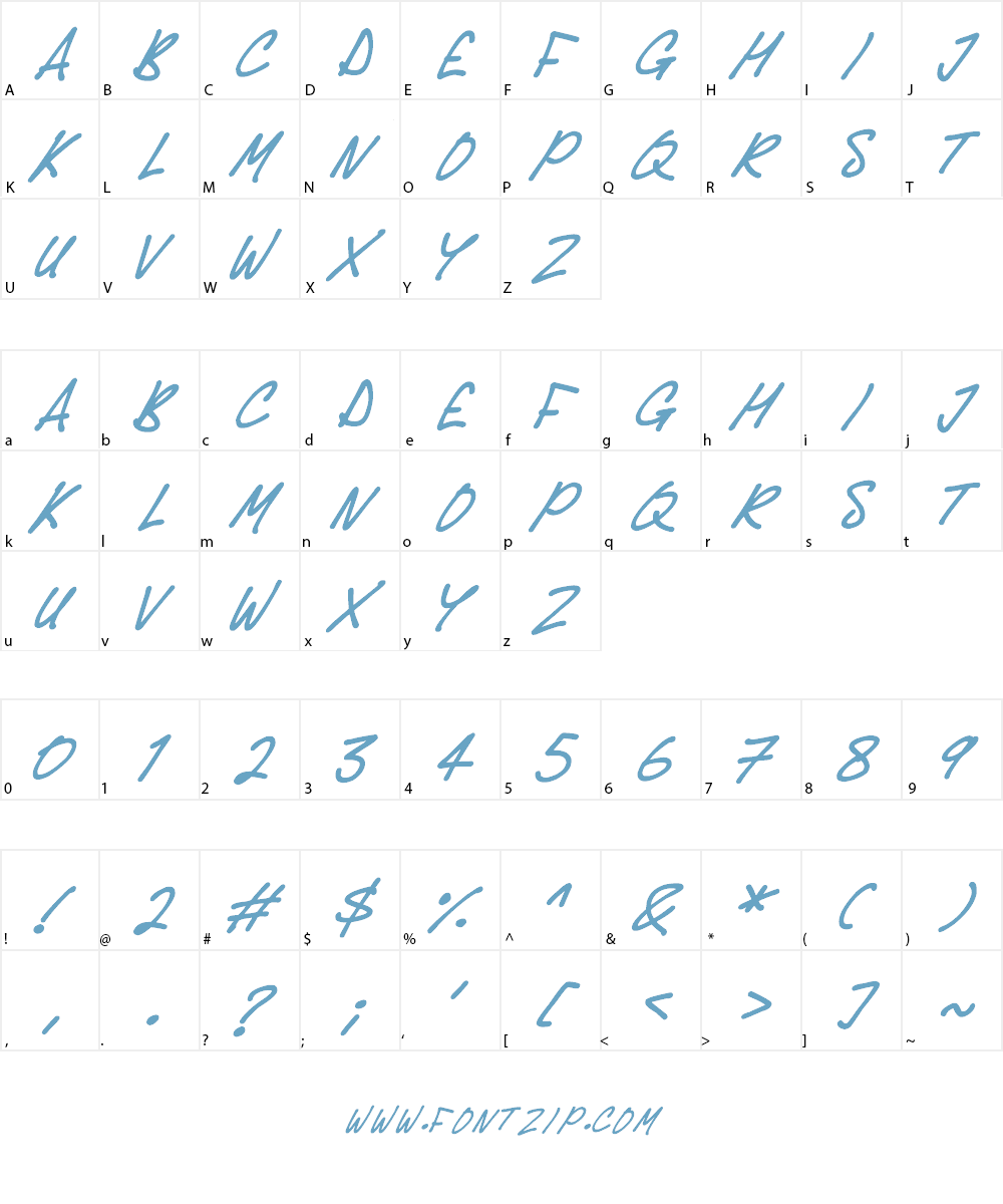 Delicious Scrawl Font Character